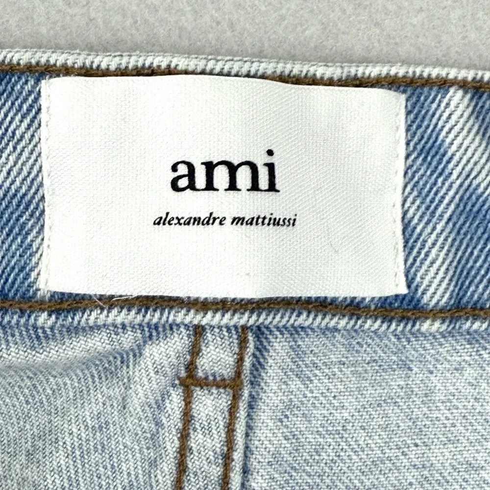 AMI Alexandre Mattiussi Jeans Mens 33 Loose Fit Cotton Denim Baggy Button Fly